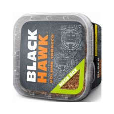 Eimer Black Hawk Mega Box Volumentabak. Großer grauer Eimer mit weiß-grünem Mega Box Symbol und Black Hawk Aufschrift.