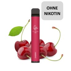 Einweg E-Zigaretten Elfbar 600 Cherry. Dunkelrotes Gerät mit Kirschen und ohne Nikotin Buttom.