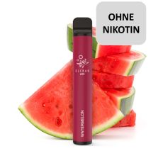 Elfbar 600 Einweg E-Zigarette Watermelon. Dunkelrotes Gerät mit Wassermelone und ohne Nikotin Bottum.