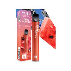 Packung Einweg E-Zigarette Vuse Go 700 Berry Watermelon Zero. Rotes Gerät mit rot-pinker Verpackung, Beeren und Wassermelone.