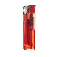 Feuerzeug  Elektro transparent farbig nachfüllbar. Rotes transparentes Feuerzeug mit roter Kappe.