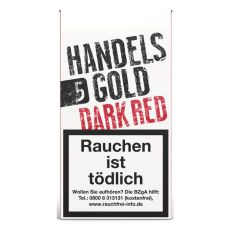 Packung Handelsgold Dark Red Zigarillos. Weiße Packung mit schwarz-roter Aufschrift.