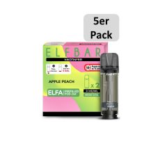 Elfbar Elfa Liquid Pods Watermelon. Rosa-grün mamorierte Packung mit Nikotinfrei Aufschrift, grauen Liquid Pod und 5er Pack Bottom.