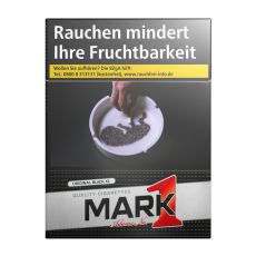 Schachtel Zigaretten Mark Adams No.1 Original Black XL. Große schwarze Packung mit weiss-rotem Mark 1 Logo.