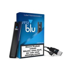 Packung myblu Vape Device Black/Schwarz. E-Zigarette myblu Vape Device black/schwarz.