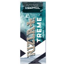 Aromakarte Rizla Menthol Intense.l Grün-weiß marmorierte Packung mit goldener Rizla Aufschrift und Menthol Button.