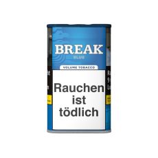 Dose Tabak Break blau 65g. Blaue Dose mit weißer Break Aufschrift und Warnhinweis.