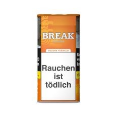 Dose Tabak Break Orange 100g. Orange Dose mit weißem Break Logo und Warnhinweis.