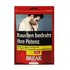 Beutel Tabak Break Tabak Original Rot. Rote Beutel mit weißem Break Logo und Warnhinweis.