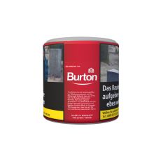 Dose Burton Tabak Original Full Flavour Rot L-Size. Rote Dose mit weißer Burton Aufschrift und Logo.