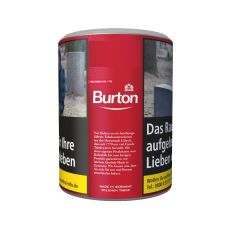 Dose Burton Tabak Original Full Flavour Rot XL-Size. Rote Dose mit weißer Burton Aufschrift und Logo.