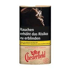 Pouch Chesterfield Tabak Unplugged Red 30g. Beiges Päckchen mit rotem Chesterfield Logo,