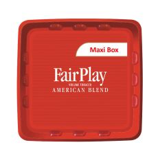 Eimer Tabak Fair Play Red Maxi Box. Roter Eimer mit weißem Fair Play Logo und Maxi Box Aufschrift.