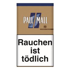 Dose Tabak Pall Mall Authentic Blau XXL. Beige Dose mit blauem Pausezeichen und weißer Pall Mall Aufschrift.