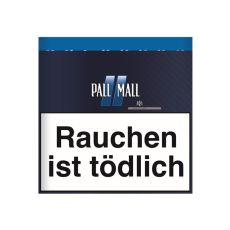 Dose Tabak Pall Mall Blau XL. Blaue Dose mit blauem Pausezeichen und weißer Pall Mall Aufschrift.