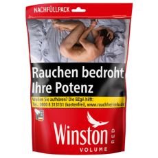 Beutel Tabak Winston Rot XXXL. Großer Beutel mit weißem Winston Logo mit Vogel und Red Aufschrift.