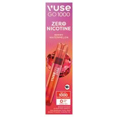 Packung Einweg E-Zigarette Vuse Go 1000 Berry Watermelon Zero. Lila-rote Packung mit Gerät und Zero Aufschrift.