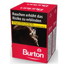 Schachtel Zigaretten Burton Original Rot  Duo Pack. Zwei rote Packungen mit weißem Burton Logo.