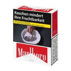 Schachtel Zigaretten Marlboro Mix 3XL. Weiß-rote Packung mit Marlboro Logo.