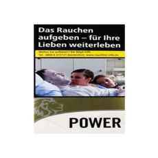 Schachtel Zigaretten Power Gold Big Pack. Gold-weiße Packung mit Löwenkopf und schwarzer Power Aufschrift.